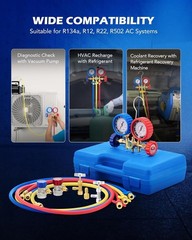 Comprehensive AC Charging Kit – 3 Way Manifold Gauge with Hoses & Adaptors
