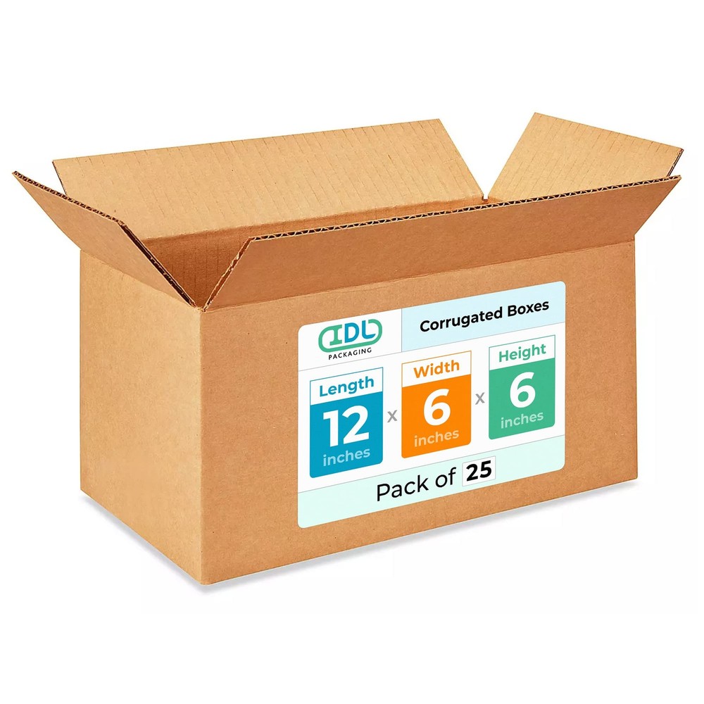 Medium Moving & Shipping Boxes 12″L x 6″W x 6″H (25-Pack) – Extra Strength 20…
