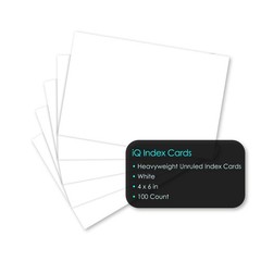 100 PCS Index Cards White Unruled 4×6 Inch Office School Supplies 04602
