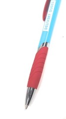 30ct Bulk Lot RED & BLUE Misprint Retractable Click Pens: Rubber Grip