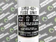 USED S&C SMU-40 Fuse Unit 14.4kV Nom. 17kV Max.Amps Int. 25,000 RMS SYM 40E E-OK
