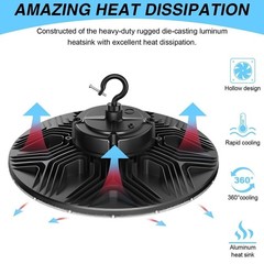 300W UFO Led High Bay Light Industrial Warehouse Lighting 45000LM Dimmable 5000K
