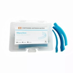 50pcs Dental Contoured Anterior Matrix Polyester Restoration Blue Strip Matrices