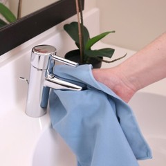 12 Pack of Glass Cleaning Microfiber Cloths 16 x 16 Blue Suede All Purpose Cloth