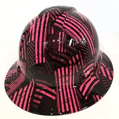 NEW FULL BRIM Hard Hat custom hydro dipped AMERICAN FLAG AMERICAN WOMAN EDITION