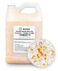 1 Gallon(7-7.5 LBS) “Dry & Dry” Orange & White Mixed Silica Gel Desiccant Bead