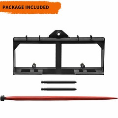Hay Bale Spear Skid Steer Tractor Loader Quick Tach Attachment Moving Hay Bale