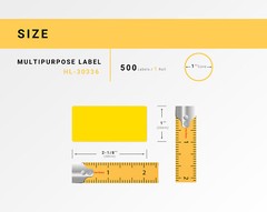 Lot 1-100 DYMO 30336 YELLOW (1″ x 2-1/8″) Thermal Labels – 500 Labels Per Roll
