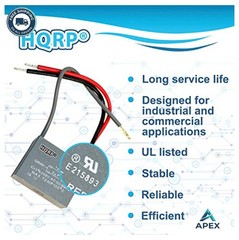 Ceiling Fan Capacitor 4uf 2-Wire 250VAC UL Listed CBB61 Replacement for Motor