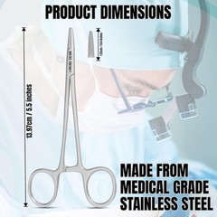Mayo Hegar Needle Holder Needle Driver with Strong Lock, Serrated Jaws for Preci