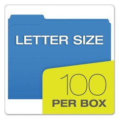 Pendaflex R15213BLU 1/3-Cut Letter 2-Ply Top Tab File Folders – BL (100/BX) New
