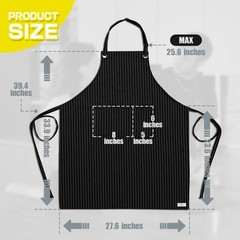 ROTANET Stripe Stretch Apron for Men Women Chef Big and Tall Large Striped