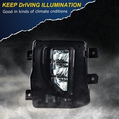 LED Bumper Fog Lights for 1500 Models 2016-2018 with Switch Smoky Lens