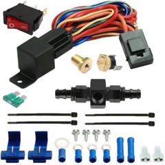 13 ROW TRANS-MISSION OIL COOLER ELECTRIC FAN HOSE IN-LINE TEMPERATURE SWITCH KIT