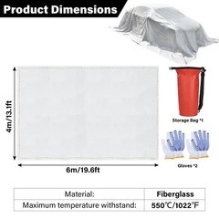 Car Fire Blanket, Emergency Fireproof Blanket for Vehicle, Truck, Motor Vehicle