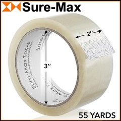Sure-Max Premium Carton Packing Tape 2.0 mil 165 Feet (55 Yards) – Clear – 6 …