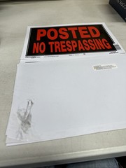 Hillman Group 841840 8 x 12 in. Red/Black Plastic No Trespassing Sign-2 Pack{50}