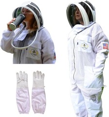 3 Layer Bee Suit with Fencing Veil One Pair Gloves Sting Proof Ventilated Beekee