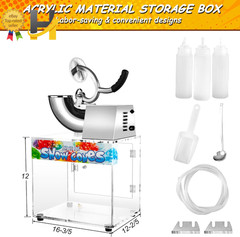 48L Snow Cone Machine 500LB/H Commercial Shaved Ice Machine 300W