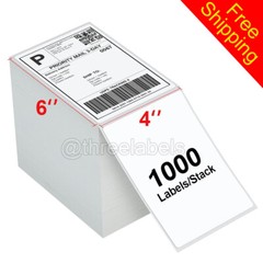 1000-4000 Fanfold Label 4″x 6″ Direct Thermal Shipping Labels for Zebra & Rollo