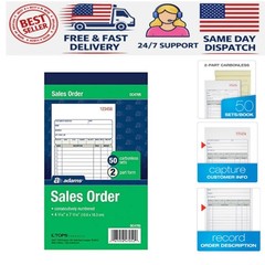 Customizable 2-Part Carbonless Order Books – 50 Sets per Book, 3-Pack