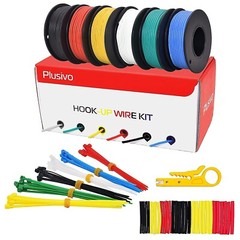 24AWG Hook Up Wire Kit Silicone Coated Wire 6 Color Spools Tinned Stranded New