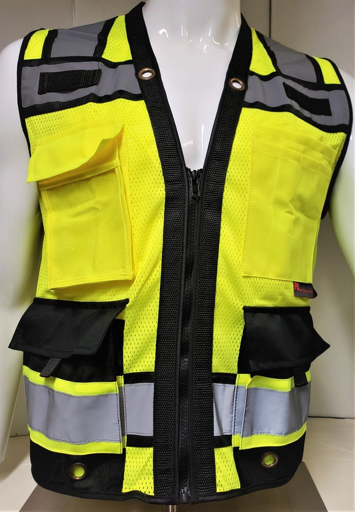 Surveyor Two Tone Yellow Safety Vest ANSI/ ISEA 107-2015 Approved(Small to 2XL)