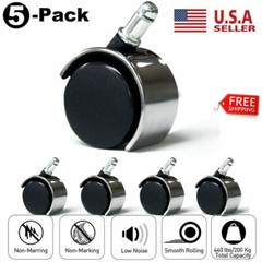 Set of 5 Office Chair Caster Wheels Heavy Duty Replacement 2” Universal