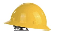 Direct Safety Full Brim Hard Hat, 4 Point Adjustable Ratchet Suspension, Class E