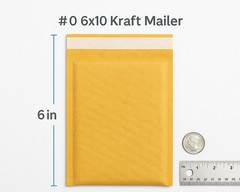 #0 6×10 Kraft Bubble Mailers Padded Envelopes Self-Seal Shipping Bags Bulk Packs