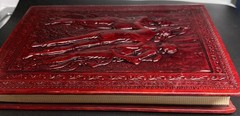 Vtg Three Graces Leather Journal Scrapbook Handmade in Italy 12 “x 9” #2613