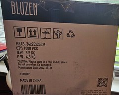 New Bluzen Large Black Nitrile Gloves. Powder/Latex Free 1000 PCS 