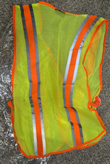 Orange Stripe / Yellow Reflective Sleeveless Traffic Safety Vest 8028C -One Size