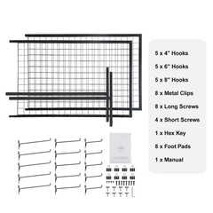 Uimoso 2′ x 5.6′ Grid Wall Panels Tower 2 Packs Wire Gridwall Display Racks