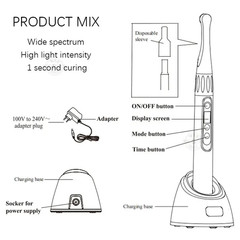 Woodpecker ILED II 1 Sec Dental Curing Light Resin Solidify Lamp 3000mW/cm2