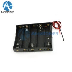2PCS Plastic Battery Storage Case Box Holder For 5 X AA 5xAA 2A 7.5V wire leads