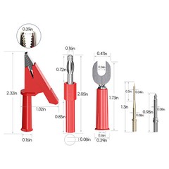 Multimeter Test Lead Kit with Alligator Clip Banana Plug Digital Electric 21PCS