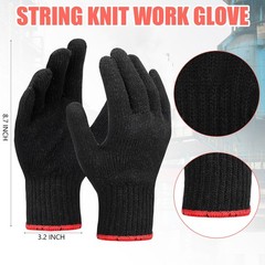 Sintuff 100 Pairs Gloves Cotton Liners For Bbq String Knit Polyester Safety