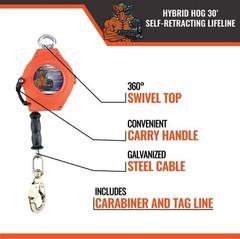 Self-Retracting Lifelines 30′. Hybrid Hog
