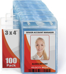 Mifflin-Usa Plastic Vertical Card Holder (3X4 Inch, Clear, Bulk 100 Pack) Quick