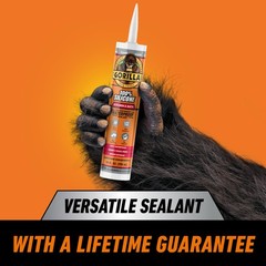 Gorilla 100% Silicone Caulk Kitchen & Bath Sealant, 10 fluid ounces, Clear