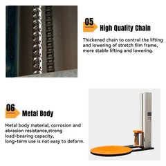 4400LBS Industrial Automatic Pallet Wrapping Machine 65in Automatic Turntable