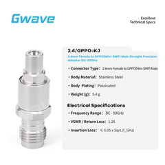 2.4mm Female to GPPO (Mini-SMP) Male Adapter, DC – 50GHz