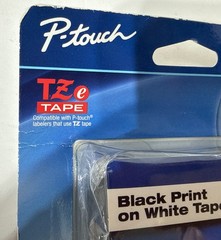 Brother TZE2312PK 12mm Black on White Tape 2 Pack 1/2” Tape Indoor Outdoor ~NEW