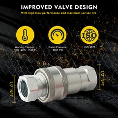 2 Sets 1/2″ Ag Hydraulic Quick Connect Couplers Couplings, Ball Pioneer Style