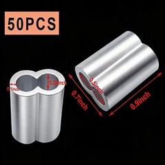 Pack of 50 Aluminum Crimping Loop Sleeve Cable Crimp for 1/4 inch Diameter Do…