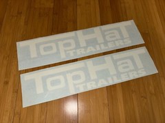 Tophat Top HAT Trailers Replacement Decals Stickers White (Set 2) 18″-36″
