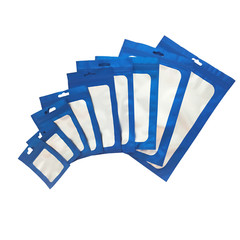 Blue/Silver Mylar Flat Zip Seal Bag for Cords/Cables/Hardware Accessory Products