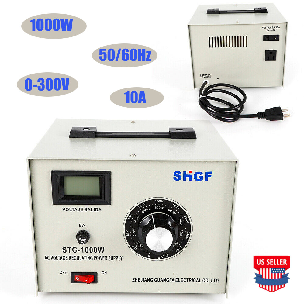 1 x STG-1000W Variable Autotransformer 0-300V Voltage Regulator Transformer
