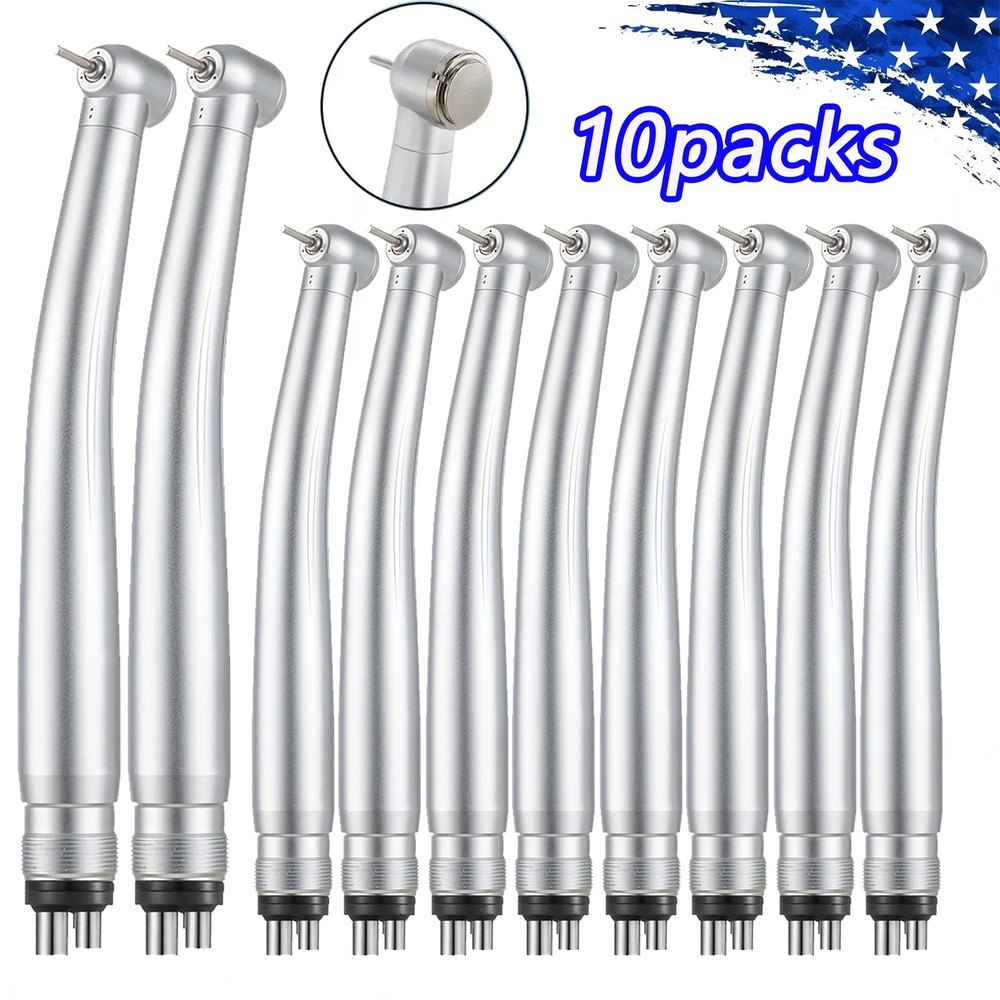 10packs Dental High Speed Turbine Handpiece Standard Push Button 4Hole